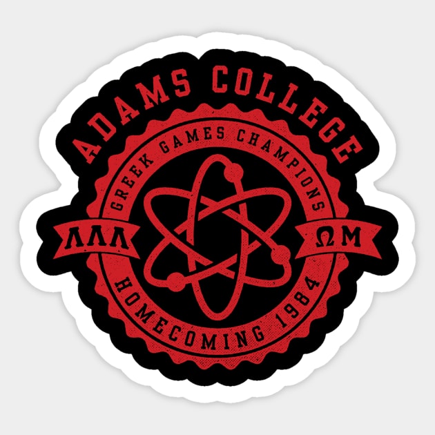 Adams College Greek Games Champions 1984 Sticker by Pufahl